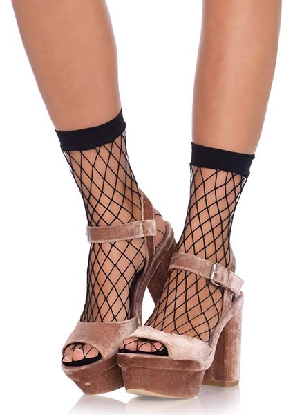 Mara Diamond Net Ankle Socks