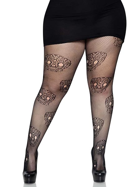 Calavera Plus Lace Skull Tights