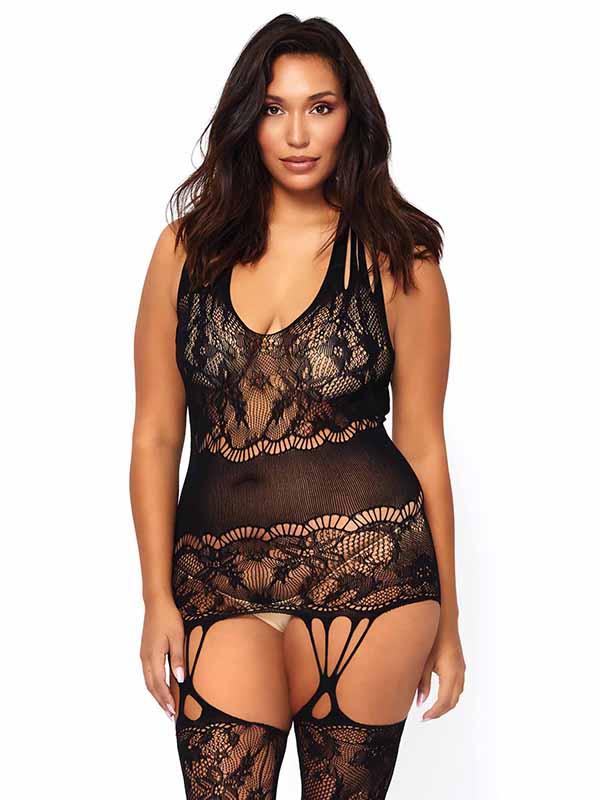 Plus Sweet Tease Lace Bodystocking