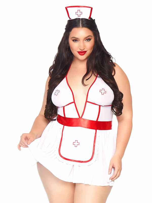 Plus Nightshift Nurse Lingerie Set