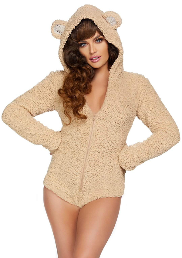 Teddy Bear Ultra Soft Bodysuit With Ear Hood