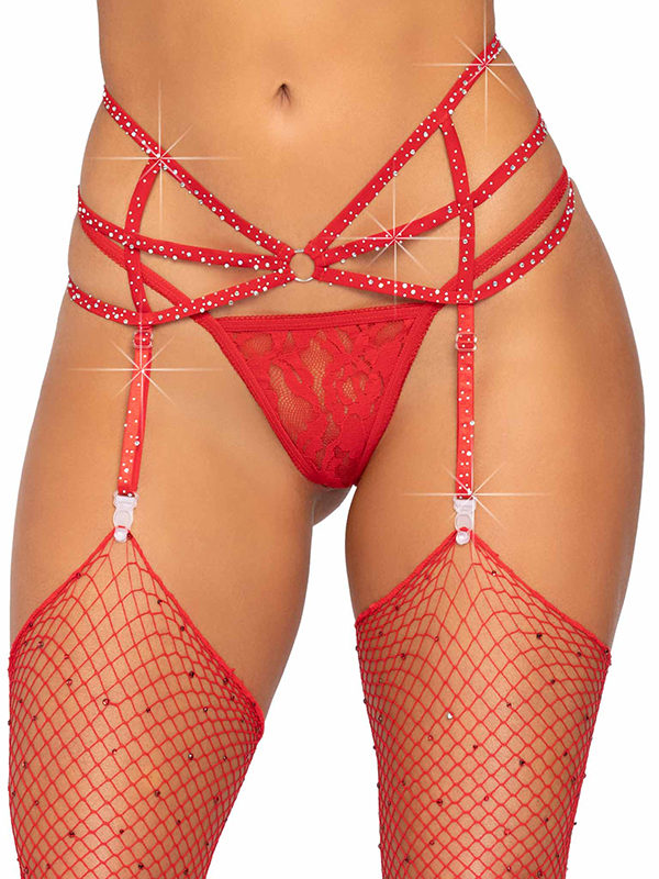 Estée Rhinestone Garter Belt