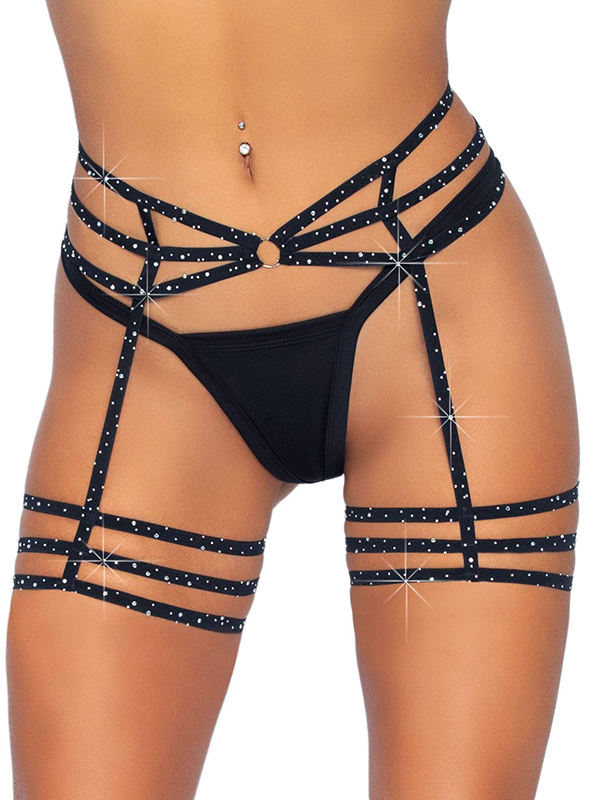 Spice It Up Rhinestone Garter Belt