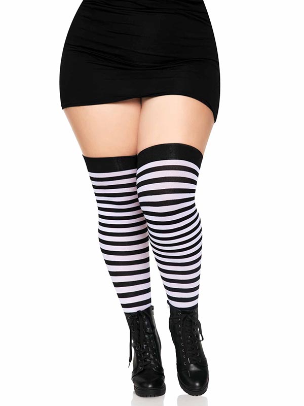 Cari Plus Striped Stockings