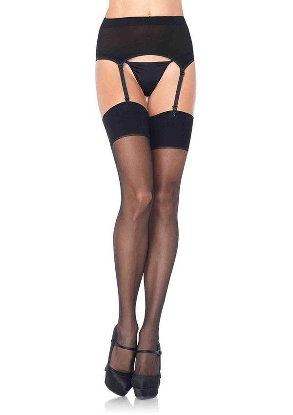 Plus Zara Sheer Garter Belt Stockings